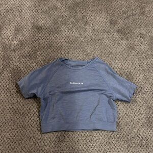 Alphalete Kids Heather Blue Short Sleeve Tee